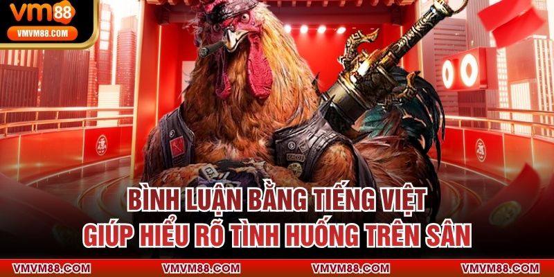 ĐÁ GÀ Bình luận bằng tiếng Việt giúp hiểu rõ tình huống trên sân